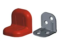 Уголок крепежный 24х24х25 мм, красное дерево светлое c пластиковой крышкой