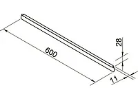Планка соединительная угловая алюм. 28 мм, 1473 R=9  <20/100>