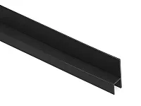 Планка- плинтус для стеновых панелей, 6 мм, длина 3 метра, алюминий, черный