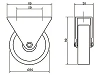 Опора колесная 365 нагрузка - 50 кг d=75, h=92 <100>