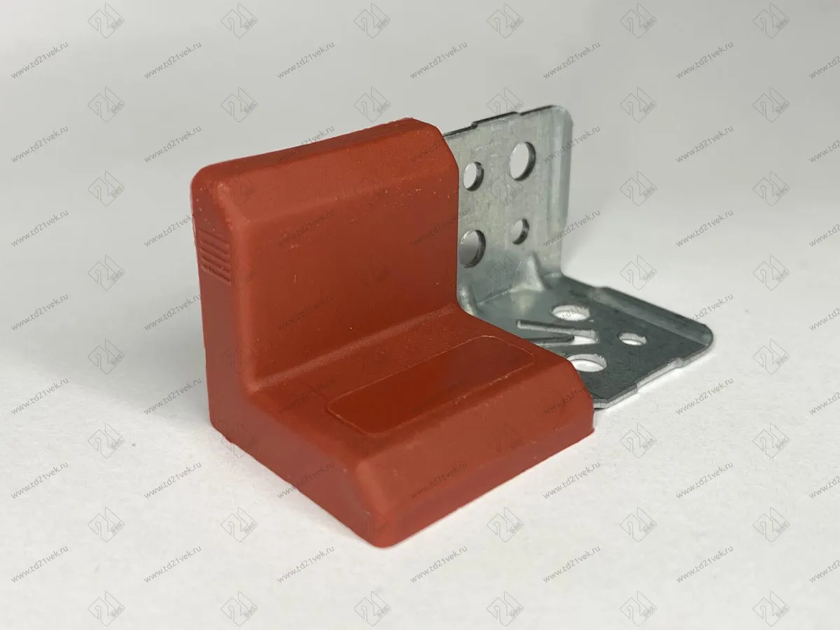 Уголок крепежный 28х28х28мм толщ.1,2мм с крышкой, 028.15 махагон <500> 1