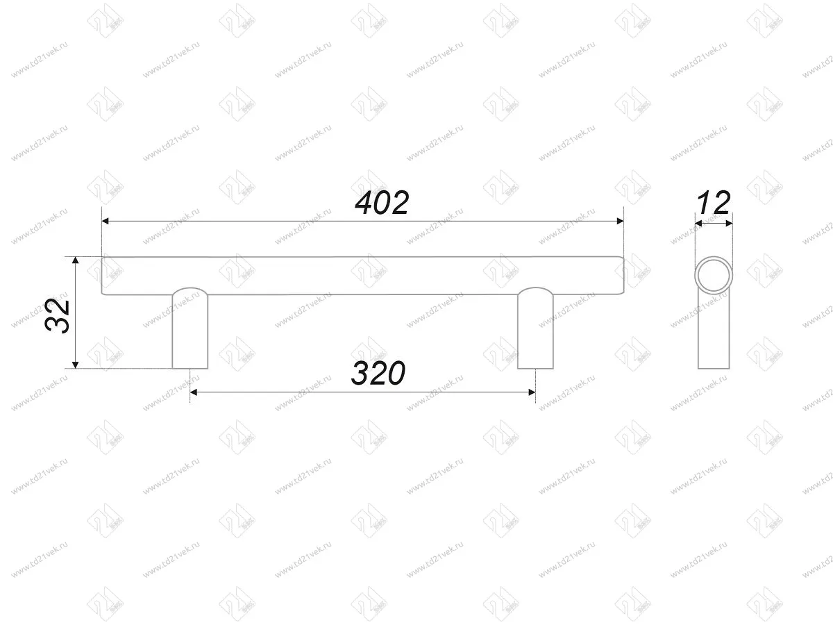 RR002CP.5/320 Ручка-рейлинг <10> 2