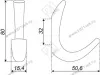 K206СР.6 Крючок мебельный K0640 хром <25> превью 2