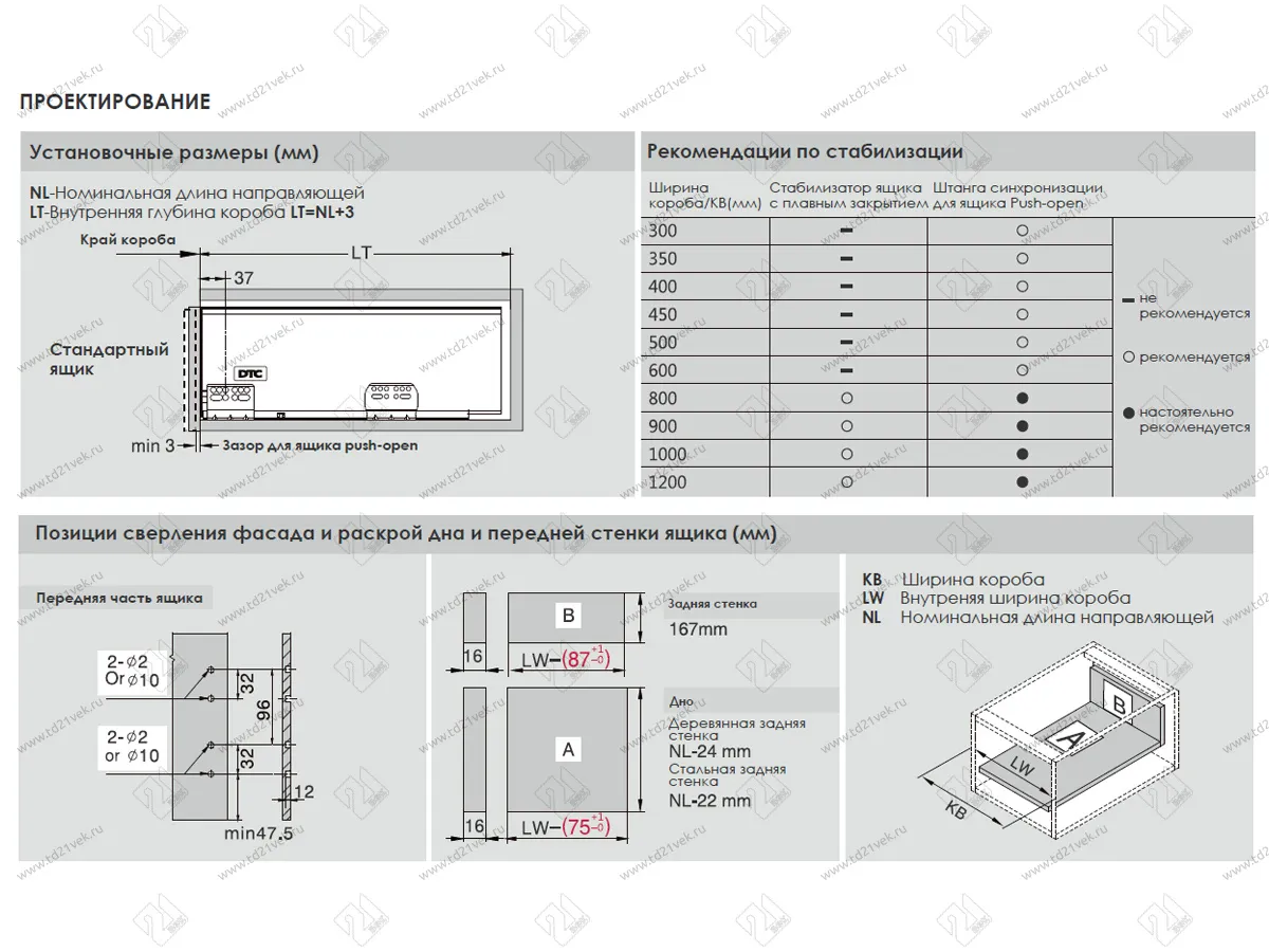 Комплект ящика Dragon-Pro, Soft-Close, L300 мм, H178 мм, нагрузка 40 кг, белый, с доводчиком 4