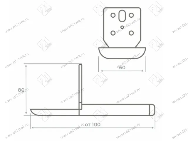 Опора декоративная Н130/211мм, золото матовое 3