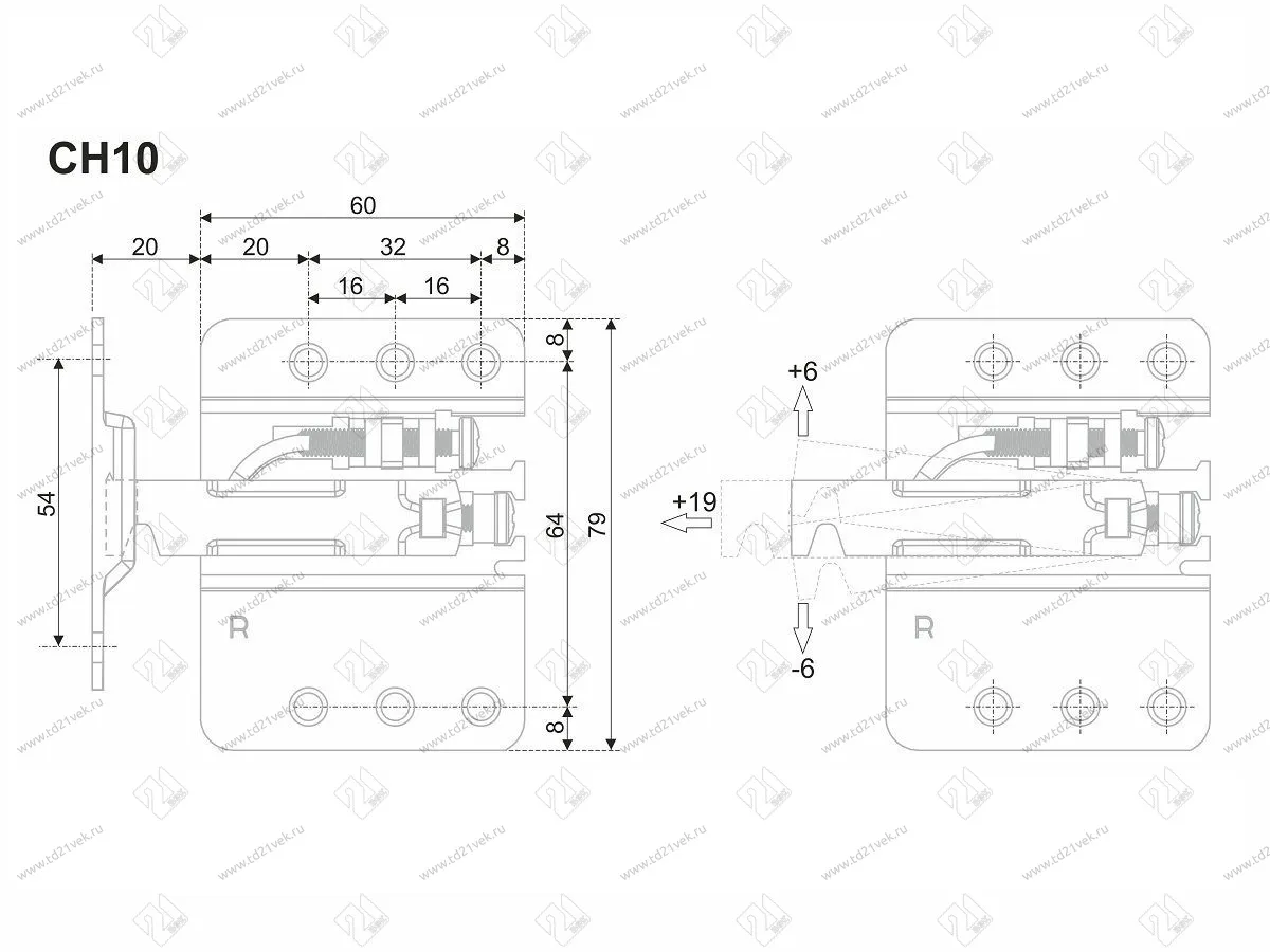 CH10  Навес для шкафов нижней базы (П+Л) с заглушками, монтажными планками и крепежом в компл <50> 7