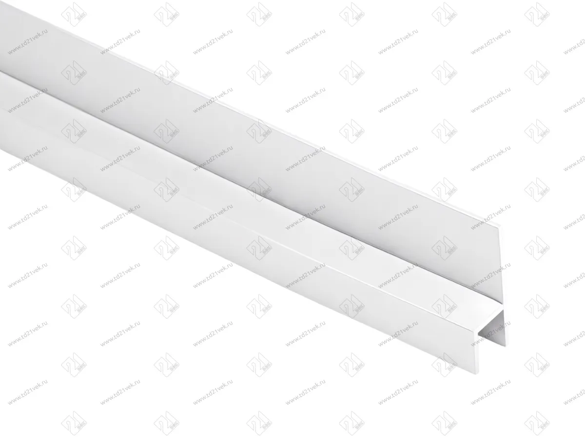 Планка- плинтус для стеновых панелей, 6 мм, длина 3 метра, алюминий, белый 1