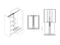 S-1925-UB-A Шкаф-колонна в базу 300 мм, Starax Unique Box, 6-ти ярусная, (230х510х1850-2000 мм), антрацит