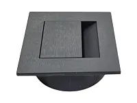 Заглушка кабель-канала, 66х66х22мм, d60мм, темно-серый