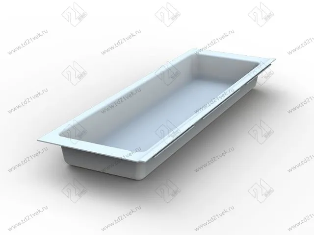 105-83-04-302 Лоток для столовых приборов Mesan TrayBond, 1 отдел,  (Ш157хГ480-444хВ45) белый <5/80> 1