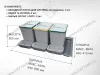 S-2562-G Система сортировки в базу 900 мм, Starax Order, 3 ведра, серый превью 3