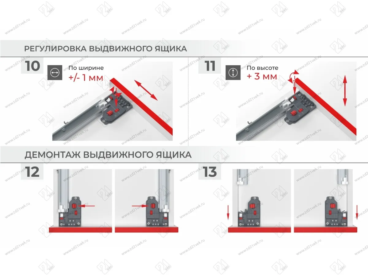 DB8785Zn/500 Направляющие 500 мм push-to-open скрытого монтажа B-slide  <10> 7