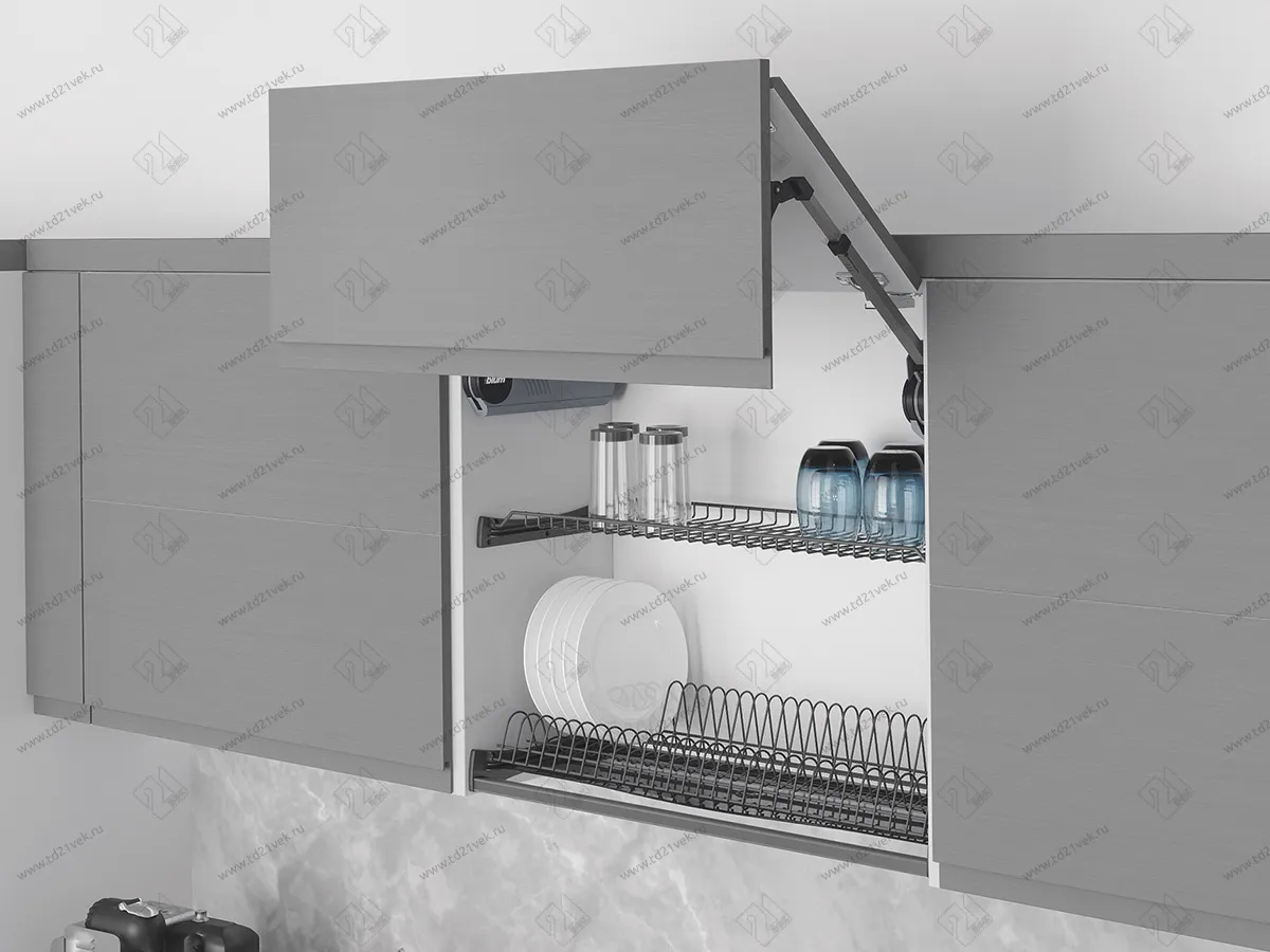 S-5171-A-18-1 Сушилка для посуды с поддоном, 450 мм, для 18 ДСП, Starax, 414х295-345 мм, антрацит (комплект посудосушителей) 1