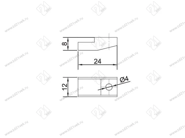 Стеклодержатель пластиковый, белый (100) <1000/10000> 2