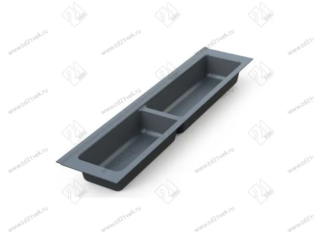 105-83-02-309 Лоток для столовых приборов Mesan TrayBond, 2 отдела,(Ш107хГ480-444хВ45) антрацит <5/80> 1