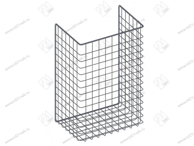 Корзина для белья в базу 400 мм, 340х525х230 мм, металлик, с креплением на дверцу, крепёж 4 шт. в комплекте 1
