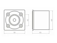 Опора декоративная регулируемая Н45+5мм черный матовый