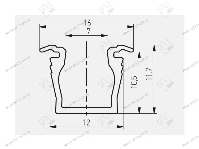 PA-GLAXMIC3M-AL алюминиевый профиль glax mikro врезной, (цена за 3 метра) <20> (ПОД ЗАКАЗ) 3