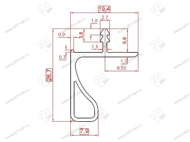 Ручка в верхнюю базу тип-3 GOLA, L=4050 мм, черный матовый анодированный 2