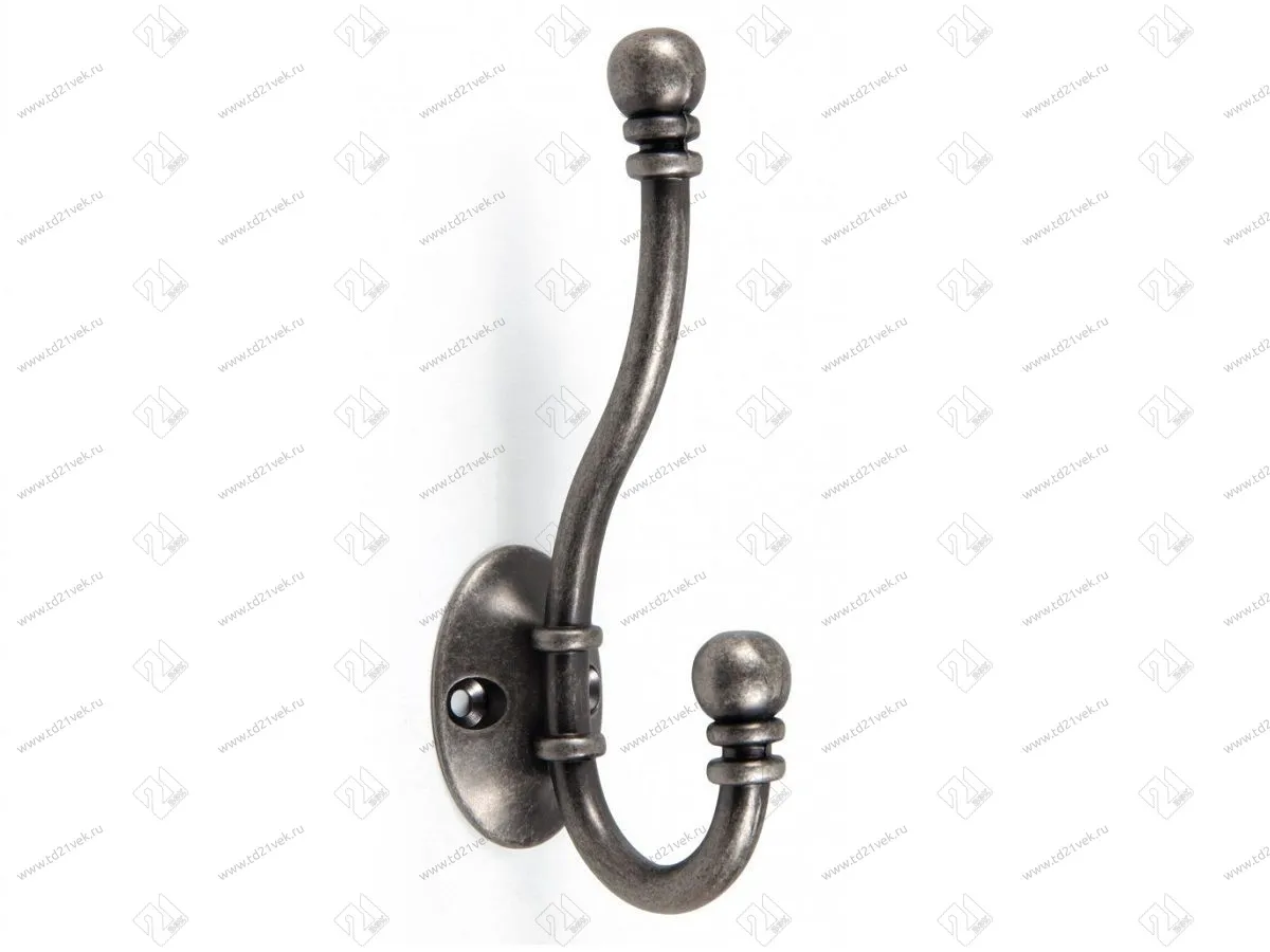 K209BAZ.6  Крючок мебельный черненый старинный цинк <25> 1