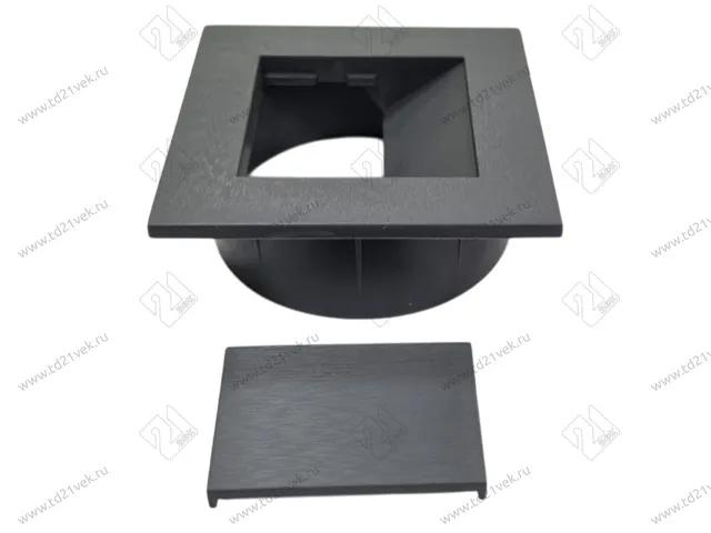 Заглушка кабель-канала, 66х66х22мм, d60мм, темно-серый 2