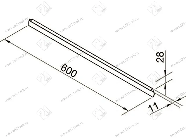 Планка соединительная угловая алюм. 28 мм, 1473 R=9  <20/100> 2