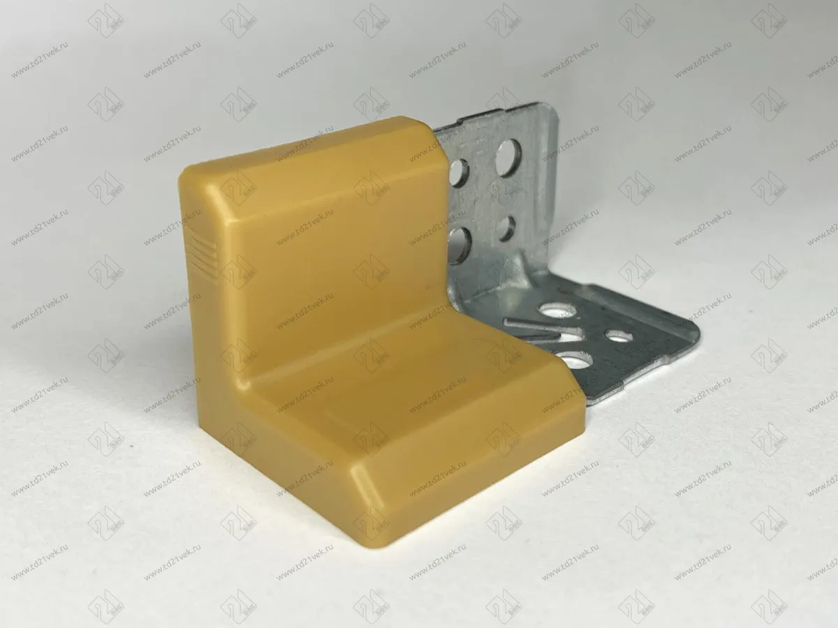 Уголок крепежный 28х28х28мм толщ.1,2мм с крышкой, 028.16 дуб <500> 1