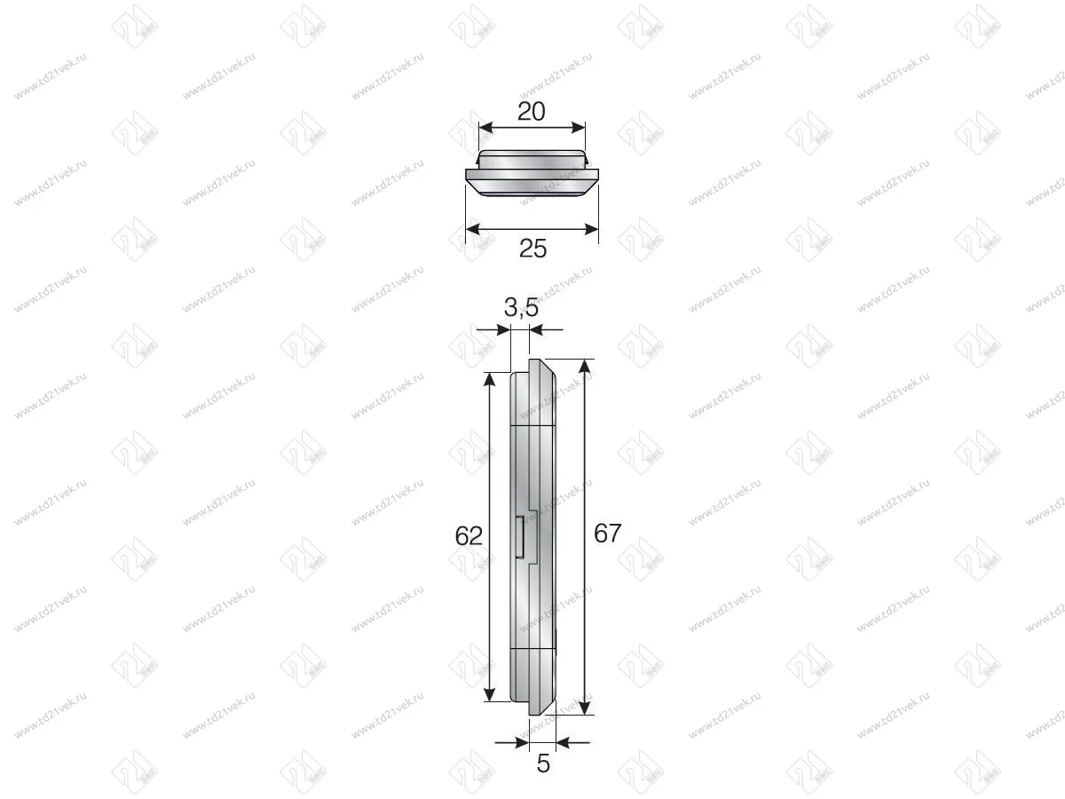 102-91-17-303 Крышка Mesan (для 3Dпотайного подвеса), пластик, серый <100> 2