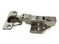 Петля полунакладная 8мм (без пружины) 48мм, планка Н=2, 3D, CLIP-ON, накладки+4 самореза, никель