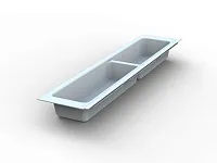 105-83-02-302 Лоток для столовых приборов Mesan TrayBond 2 отдела,(Ш107хГ480-444хВ45) белый <5/80>