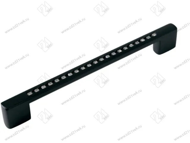 Скоба "Оскар" со стразами 5229-12/224/256 (мат.черный) <25/225> 1