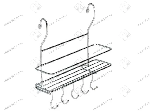 MX-402 Полка на рейлинг малая с крючками, 260х100х268, хром, <12> 1