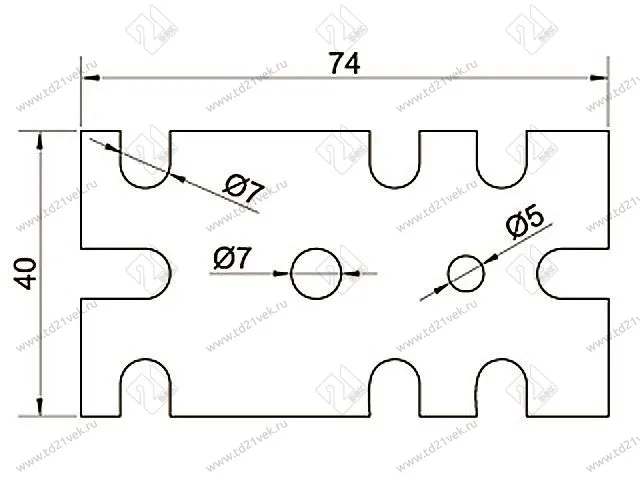 Полоса крепежная 78х40, 10 отверстий (50/100) <500> 2