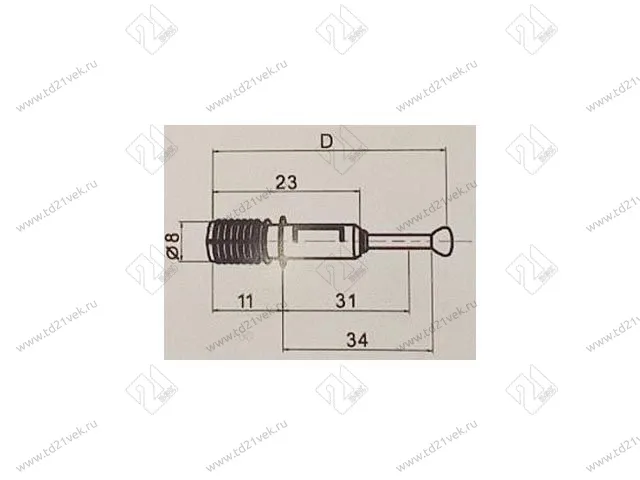 KD300834  Дюбель XSTAR L11/34мм d8мм (быстрый монтаж) <1000/2000> 2