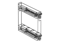S-2413-08-A Бутылочница 150, Starax, 2-х ярусная, направляющие Blum Tandem, частичное выдвижение, (106х475х495), правая, антрацит
