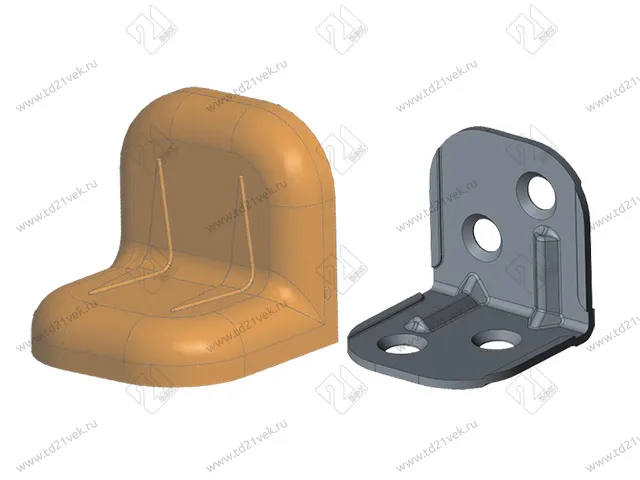 Уголок крепежный 24х24х25 мм, вишневый c пластиковой крышкой 1