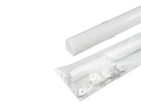 17.800.00.395 / 19.143.39.325 Профиль алюминиевый КСС 1616W, диффузор молочный белый, накладной, L=2м, 4 клипсы, 4 загл. с отверст, серебро