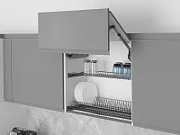 S-5160-A-16-1 Сушилка для посуды с поддоном, 700 мм, для 16 ДСП, Starax, 668х295-345 мм, антрацит (комплект посудосушителей)