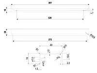 RT110SC.1/000/400 Ручка торцевая 320 мм сатиновый хром <20>