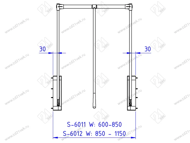 S-6012-W Пантограф Starax, (850-1150x130x800 мм), нагрузка 12 кг, белый 8
