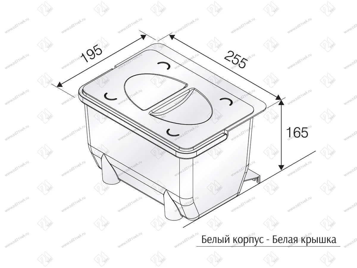 105-71-06-302-00 Контейнер универсальный белый корпус, полупрозрачная крышка Д255*В165*Ш195 <1/8> 5