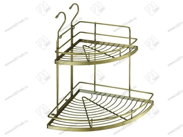 YJ-G209A AB Полка угловая малая 2-ярусная (230х230х480) бронза <8> 1