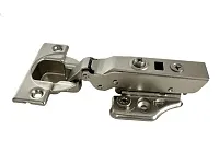 Петля накладная 0мм (16-25мм) 48мм, рег.6-7мм, планка Н=2, 3D, CLIP-ON, 2 накладки+4 самореза, с доводчиком, никель