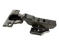 Петля полунакладная 8мм (16-25мм) 48мм, рег.6-7мм, планка Н=2, 3D, CLIP-ON, 2 накладки+4 самореза, с доводчиком, титан