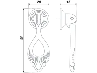 RC051AB.3 Ручка-кнопка, старинная латунь <50>