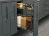 Бутылочница 150 правая (448х108х535мм) на скрытых направляющих с доводчиком, антрацит/ двухуровневая корзина превью 6