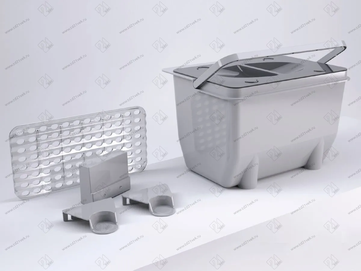 105-71-06-303-03 Контейнер универсальный серый корпус, серая крышка Д255*В165*Ш195 <1/8> 1