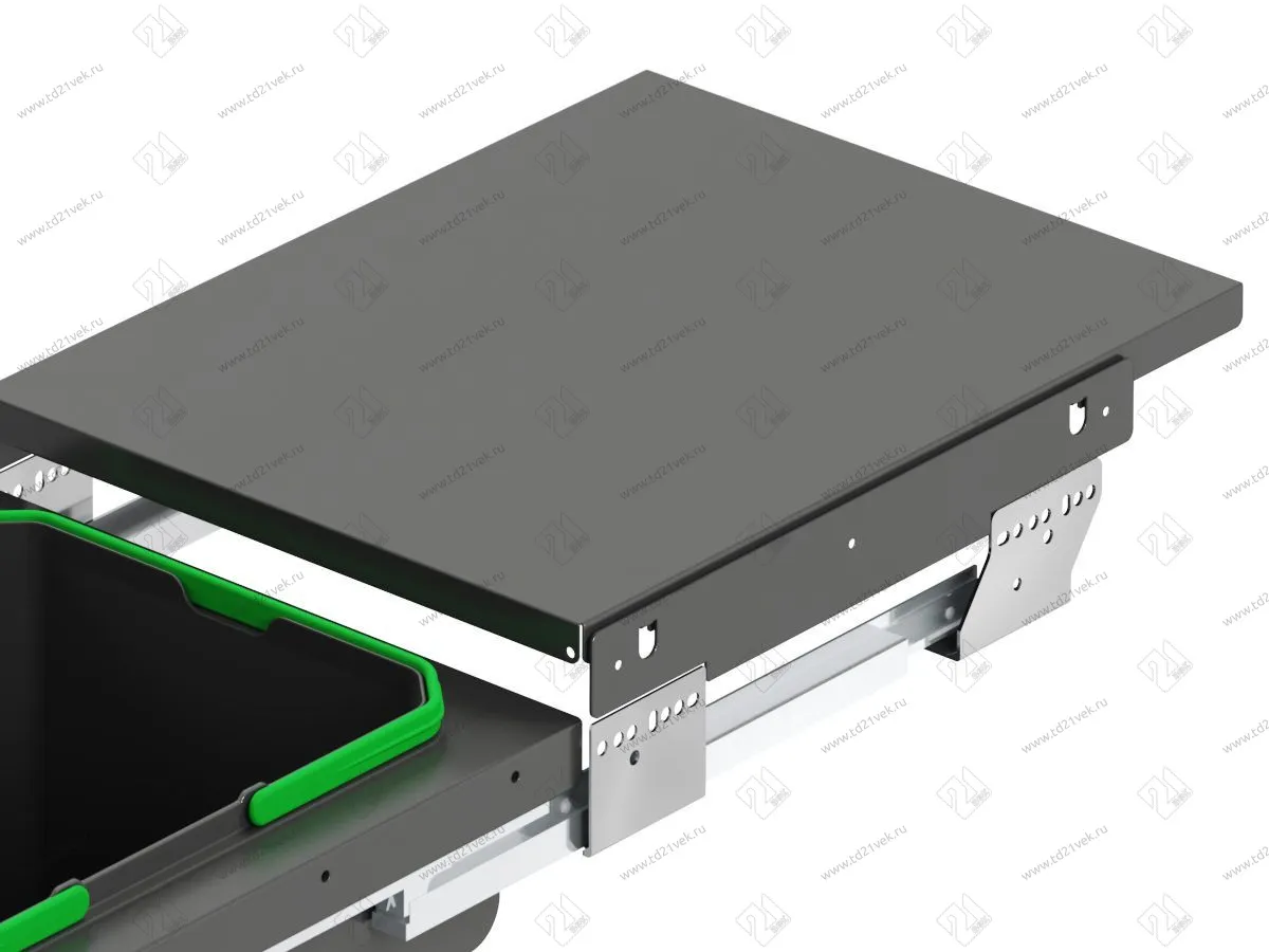 S-2300-A Мусорное ведро в базу 400 мм, Starax, 35 л, (364x470x435 мм), фасадное крепление 4