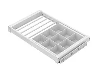 S-6706-W Брючница с органайзером для аксессуаров в базу 900 мм, Starax, (860-890х475х100 мм), направляющие Blum Tandem, белая