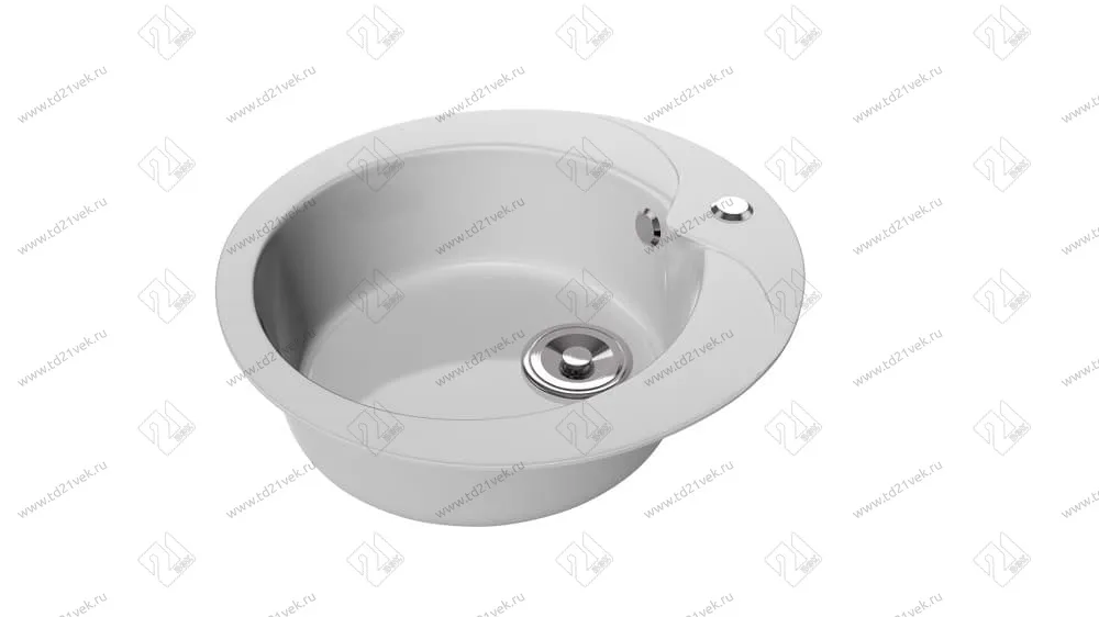 Мойка каменная Капелла d=470/380мм, глубина-165мм (Белоснежный)  глянец GPRY 1 1